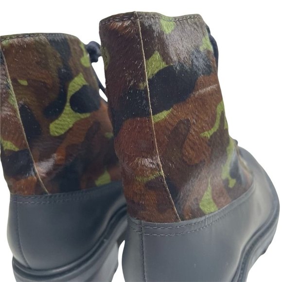 NIB SHUTZ JUNGLE ARMY MAFADA CALF HAIR LEATHER COMBAT BOOTS/BOOTIES SZ: 7.5 / 8 - Picture 9 of 14